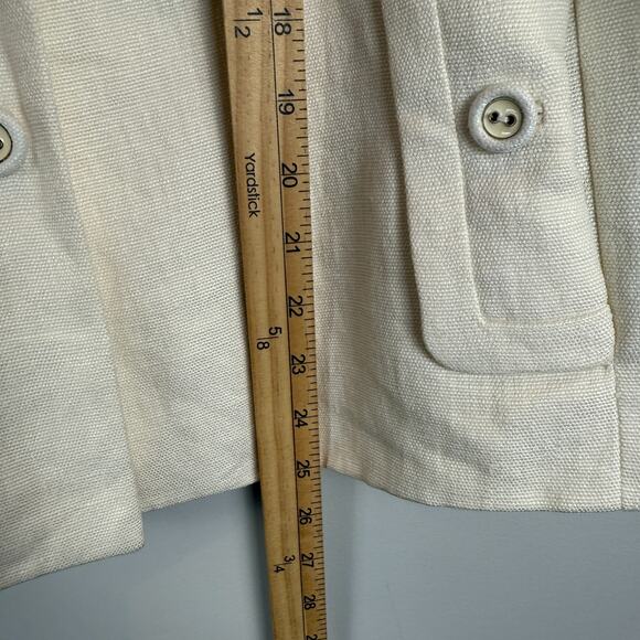 Talbots Jackie Fit Linen Blazer Jacket Women's 10 Ivory Classic Button Work NWT - Picture 8 of 8